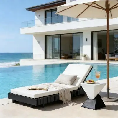 Resort poolside lounger for luxury outdoor living
