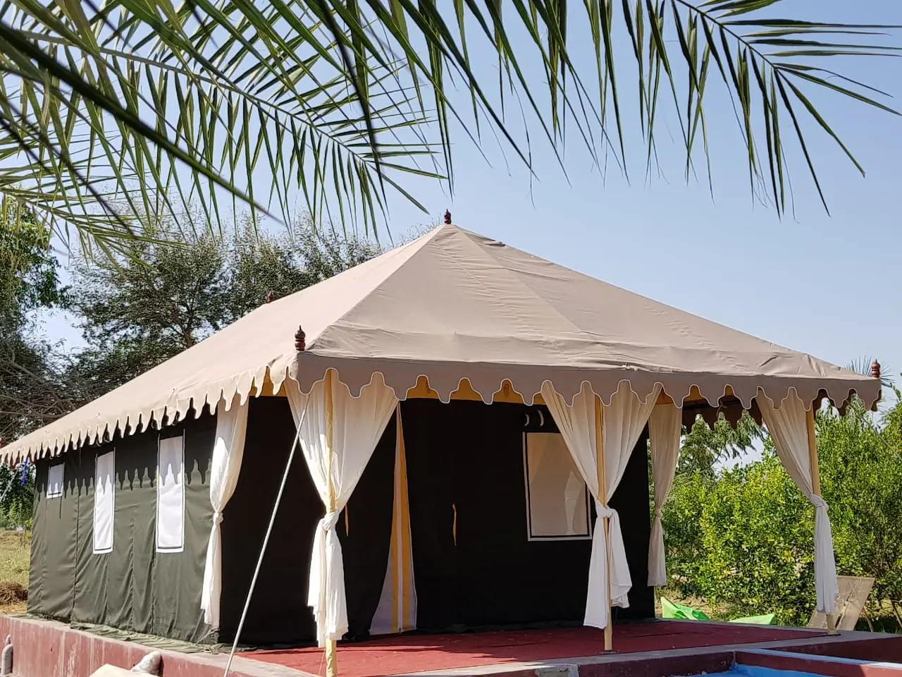 Luxury Swiss Cottage Tent with premium canvas fabric